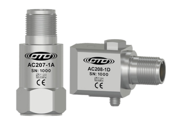 standard size, top exit AC207 high temperature condition monitoring sensor next to standard size, side exit AC208 condition monitoring sensor