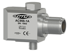 A render of a CTC AC998 standard size, side exit accelerometer.