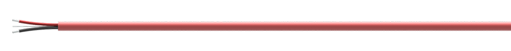 A render of CTC CB102, red FEP jacketed two-conductor cable