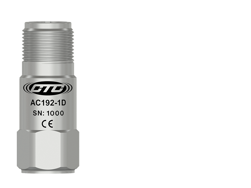 A render of a CTC AC192-1D compact size top exit accelerometer