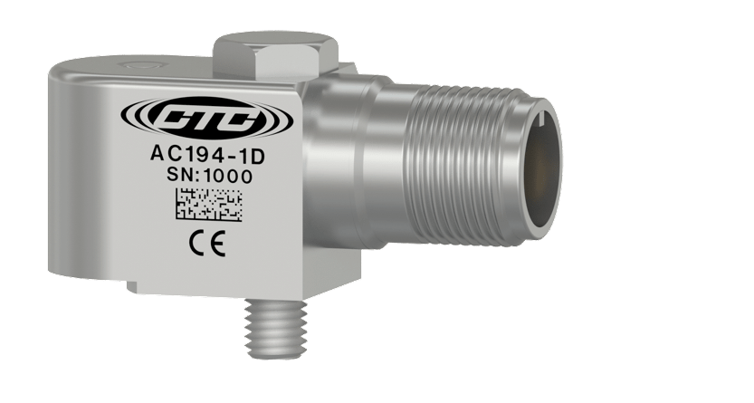 A render of CTC's compact size AC194 side exit accelerometer