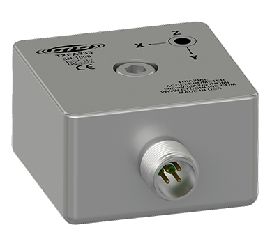 A render of a CTC TXFA333 triaxial accelerometer