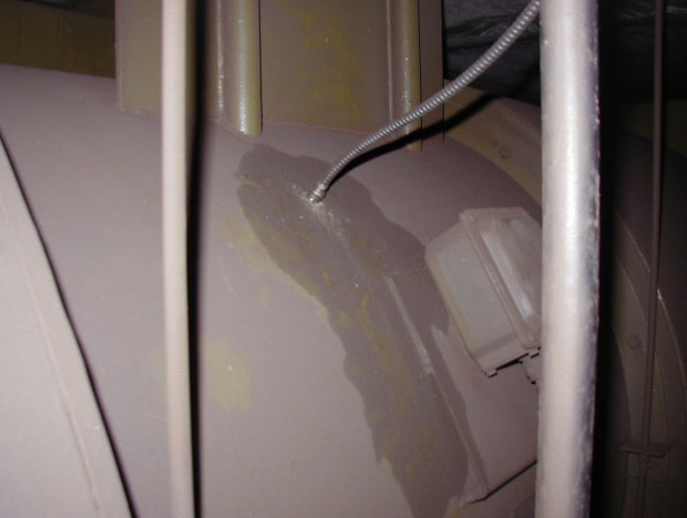 A completed conduit connection on a machine