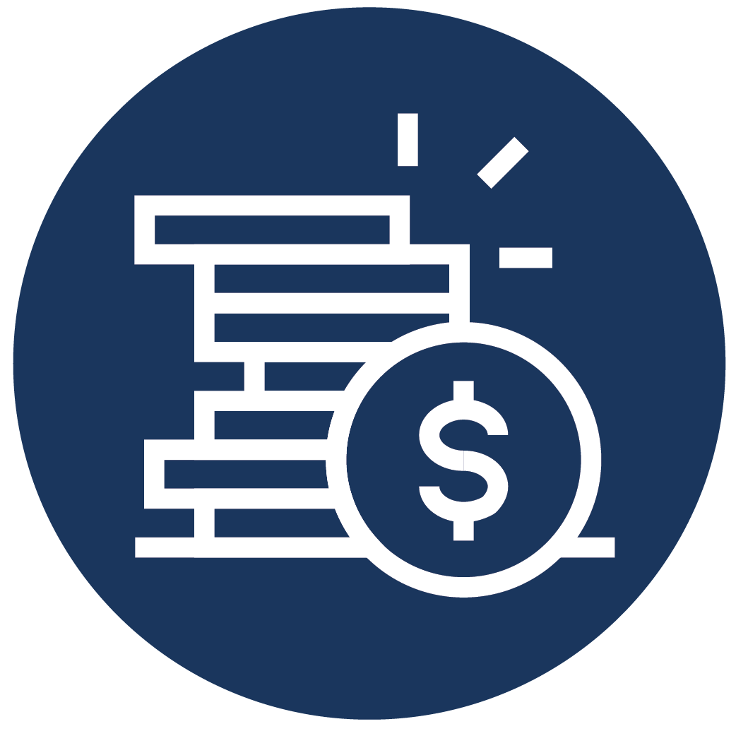 Coin icon representing saving money