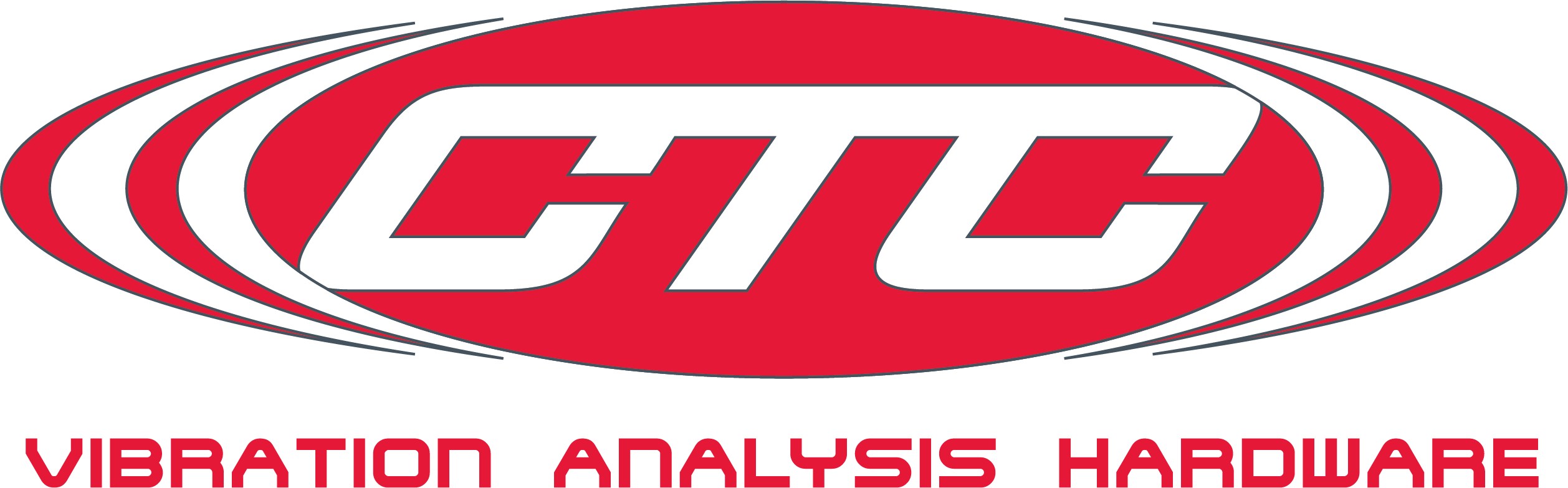 CTC product line logo with white text inside red oval and vibration analysis hardware tagline